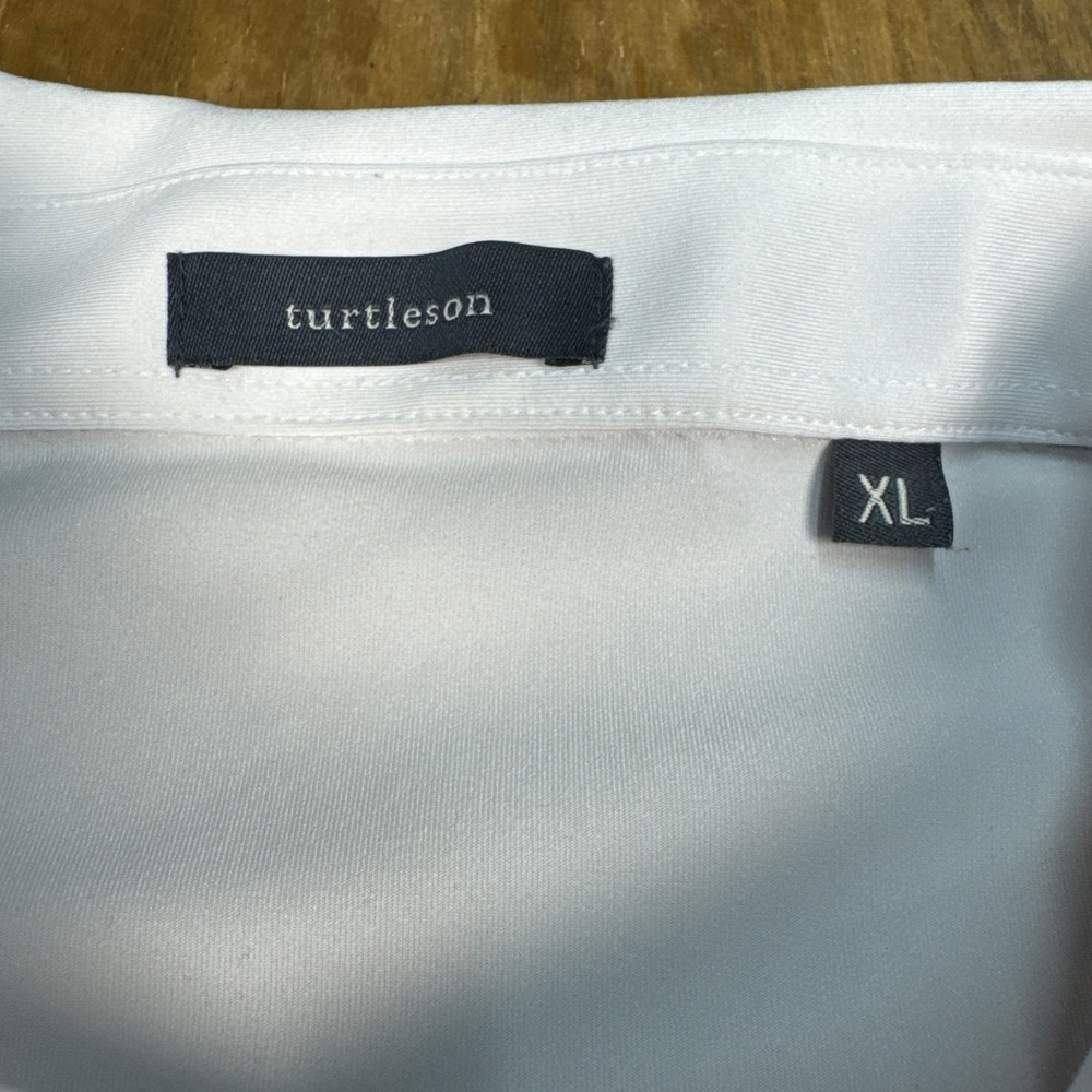 Turtleson Short Sleeve Golf Polo Shirt Mens XL Solid White Logo Casual - Picture 4 of 8